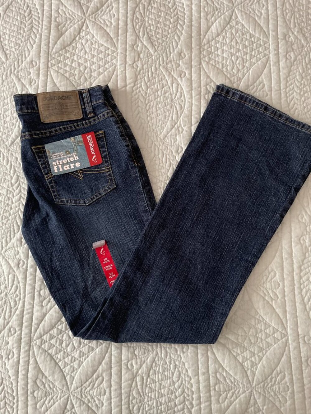 Jordache Low Rise Flare Denim Jeans Size 5/6 Petite New With Tags Classic Wash